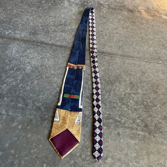 Vintage Tabasco Computer Keyboard Pepper Fest Festival Silk Tie 90s Hot Sauce - Picture 7 of 11